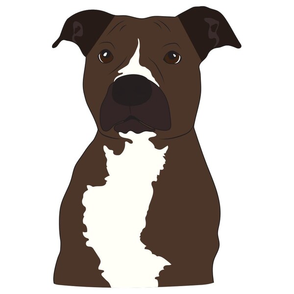 Pit Bull Terrier Dog Decal, Dog Lover Decor Vinyl Sticker